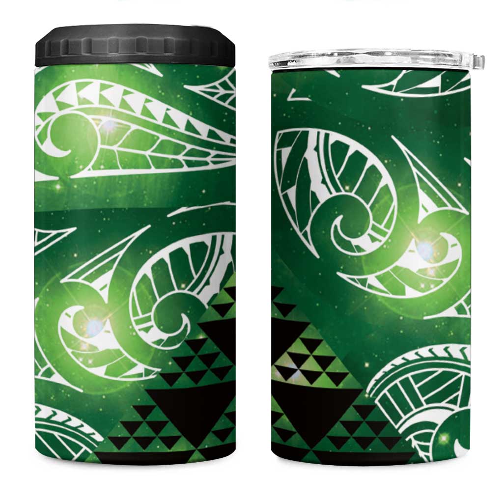 Matariki New Zealand 4 in 1 Can Cooler Tumbler NZ Niho Taniwha Maori New Year Green Galaxy LT14 One Size: 16 oz Green - Polynesian Pride