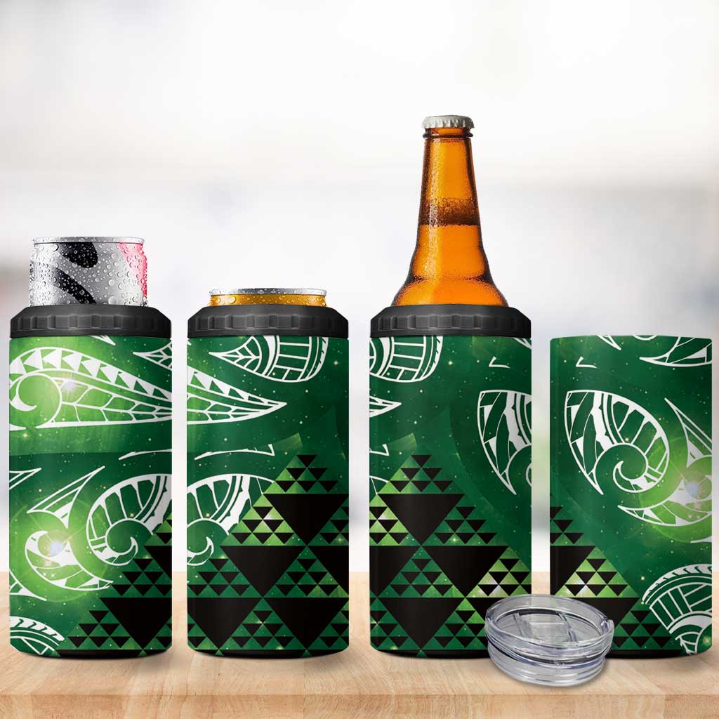Matariki New Zealand 4 in 1 Can Cooler Tumbler NZ Niho Taniwha Maori New Year Green Galaxy LT14 - Polynesian Pride