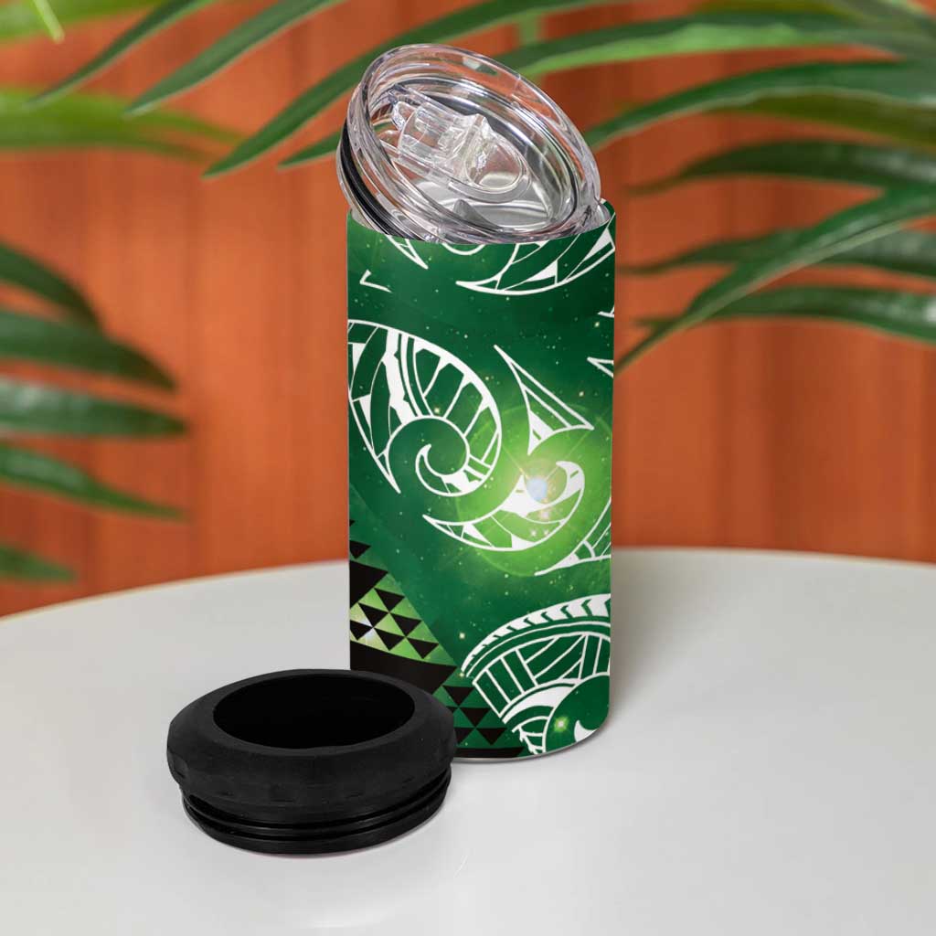 Matariki New Zealand 4 in 1 Can Cooler Tumbler NZ Niho Taniwha Maori New Year Green Galaxy LT14 - Polynesian Pride