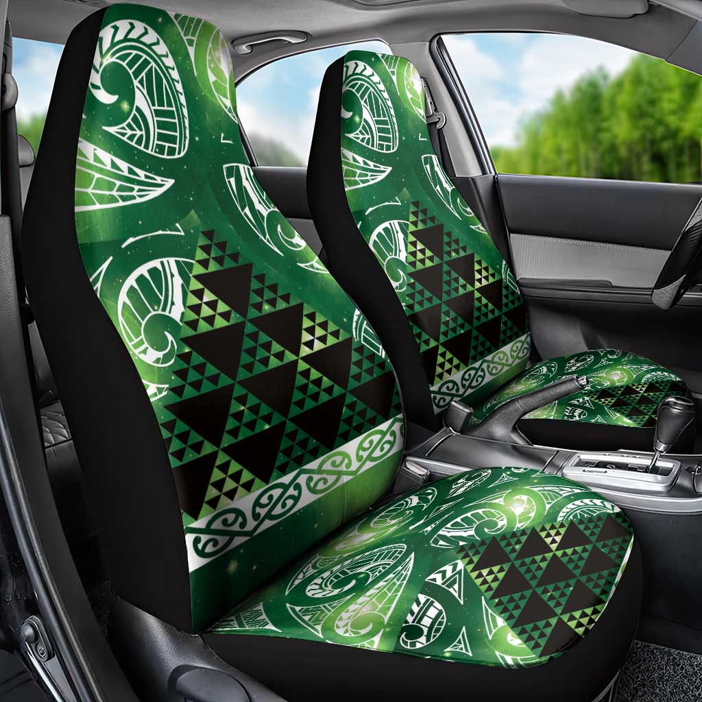 Matariki New Zealand Car Seat Cover NZ Niho Taniwha Maori New Year Green Galaxy