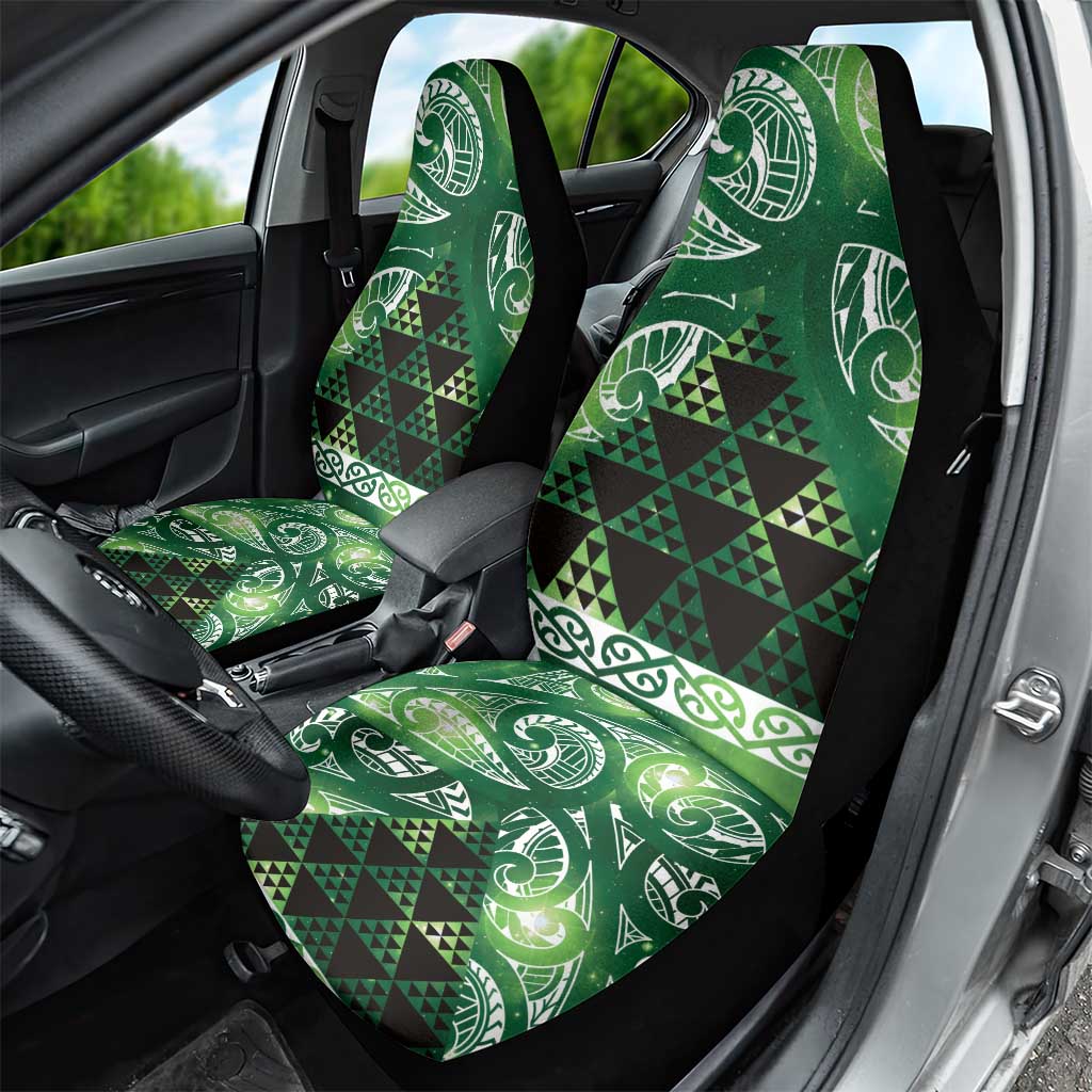 Matariki New Zealand Car Seat Cover NZ Niho Taniwha Maori New Year Green Galaxy