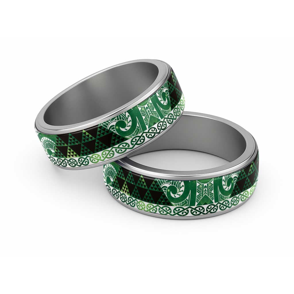 Matariki New Zealand Classic Ring NZ Niho Taniwha Maori New Year Green Galaxy