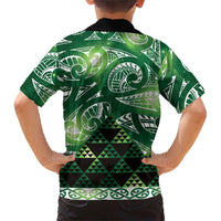 Matariki New Zealand Family Matching Mermaid Dress and Hawaiian Shirt NZ Niho Taniwha Maori New Year Green Galaxy LT14 - Polynesian Pride
