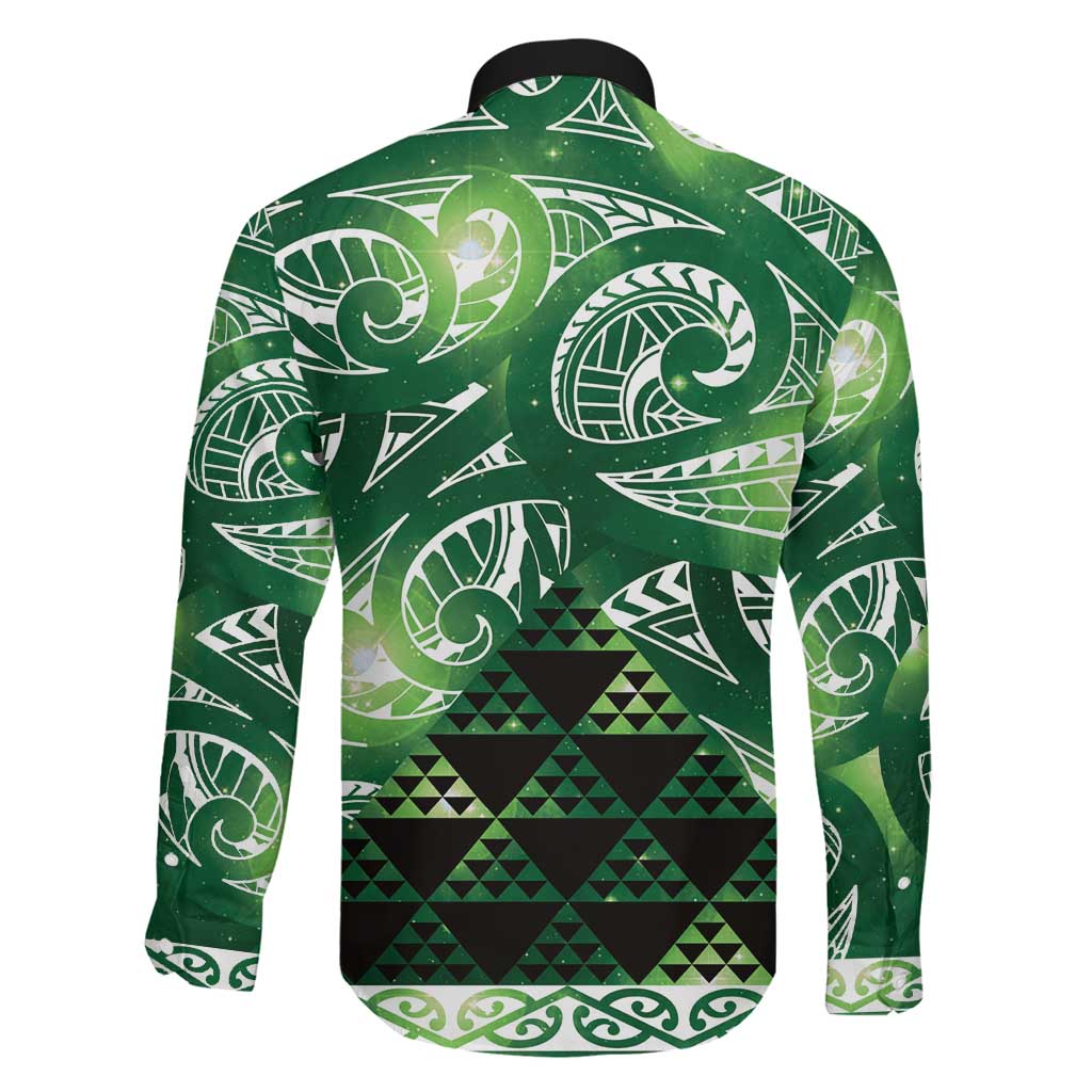 Matariki New Zealand Family Matching Mermaid Dress and Hawaiian Shirt NZ Niho Taniwha Maori New Year Green Galaxy LT14 - Polynesian Pride