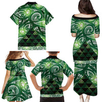 Matariki New Zealand Family Matching Puletasi and Hawaiian Shirt NZ Niho Taniwha Maori New Year Green Galaxy LT14 - Polynesian Pride