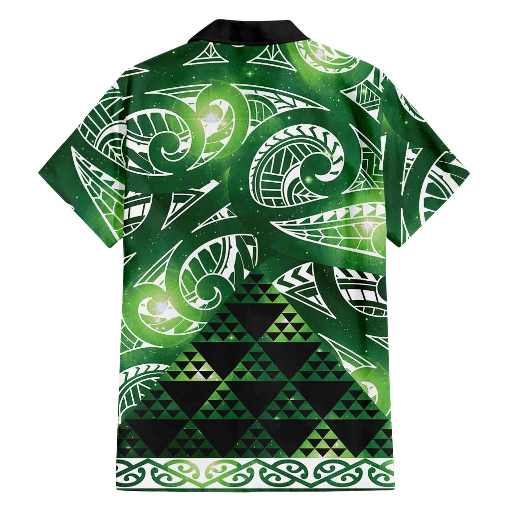 Matariki New Zealand Family Matching Puletasi and Hawaiian Shirt NZ Niho Taniwha Maori New Year Green Galaxy LT14 - Polynesian Pride