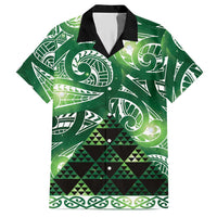 Matariki New Zealand Hawaiian Shirt NZ Niho Taniwha Maori New Year Green Galaxy