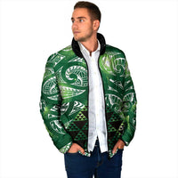 Matariki New Zealand Padded Jacket NZ Niho Taniwha Maori New Year Green Galaxy