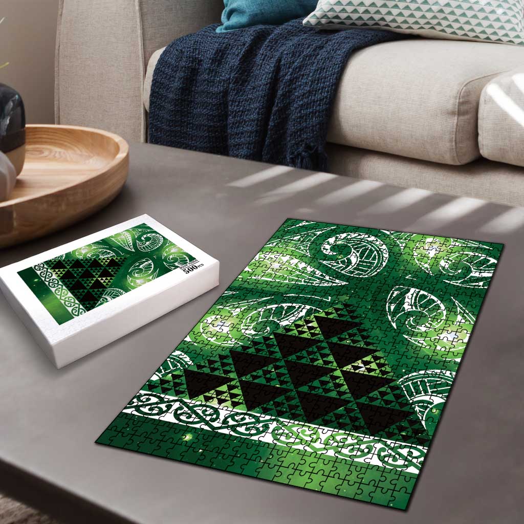 Matariki New Zealand Puzzle NZ Niho Taniwha Maori New Year Green Galaxy