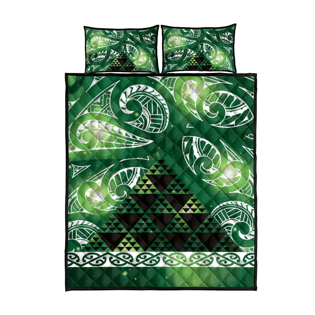 Matariki New Zealand Quilt Bed Set NZ Niho Taniwha Maori New Year Green Galaxy LT14 - Polynesian Pride