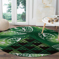 Matariki New Zealand Round Carpet NZ Niho Taniwha Maori New Year Green Galaxy
