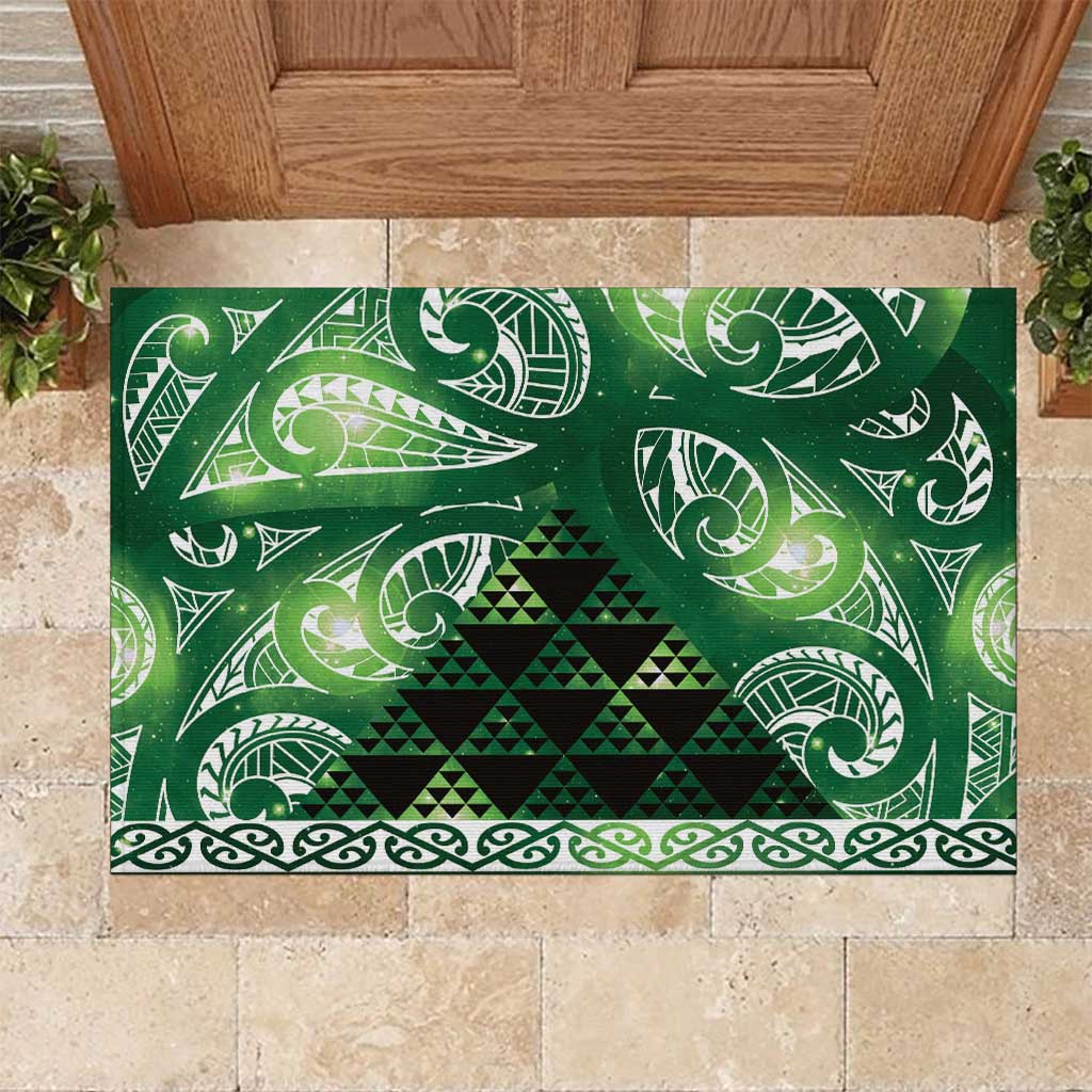 Matariki New Zealand Rubber Doormat NZ Niho Taniwha Maori New Year Green Galaxy