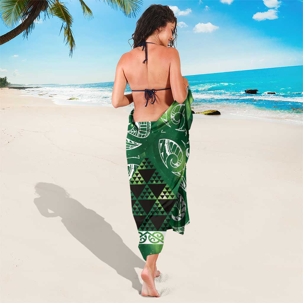 Matariki New Zealand Sarong NZ Niho Taniwha Maori New Year Green Galaxy