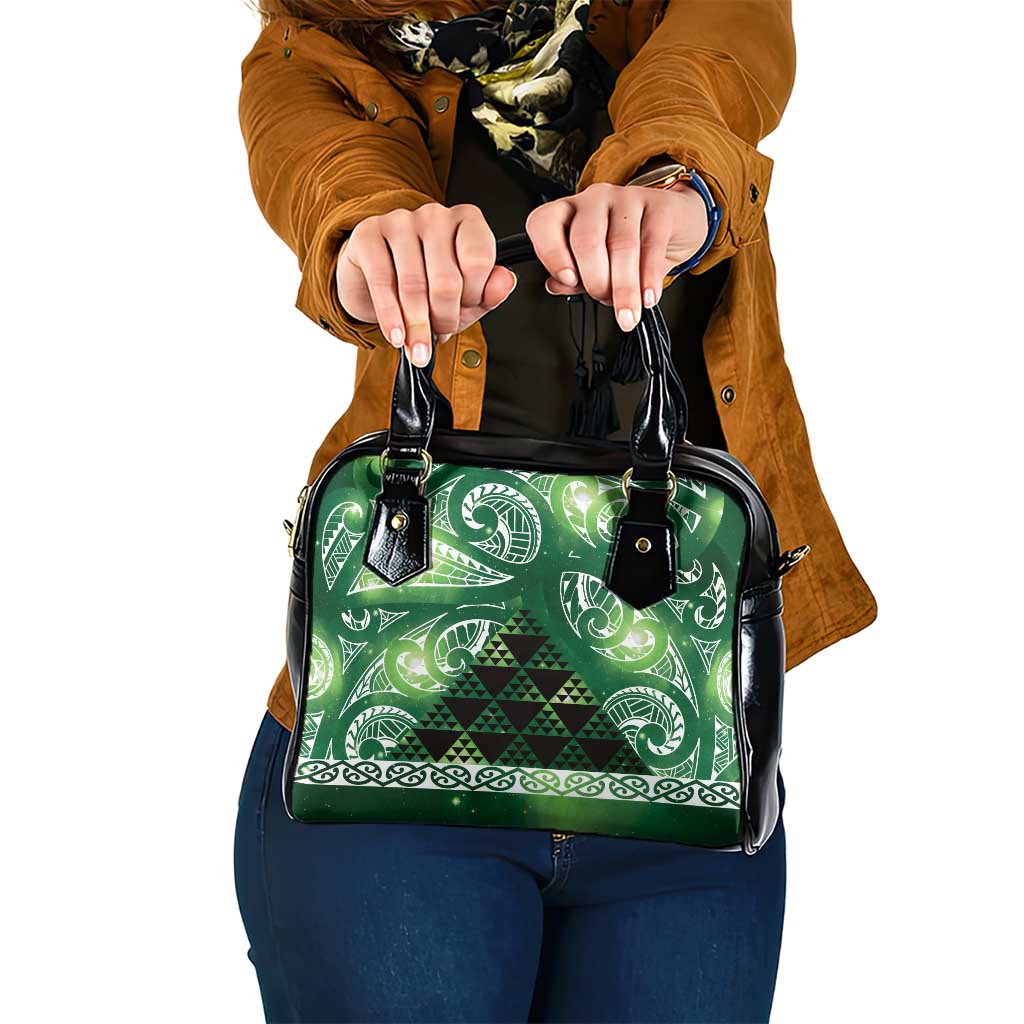 Matariki New Zealand Shoulder Handbag NZ Niho Taniwha Maori New Year Green Galaxy