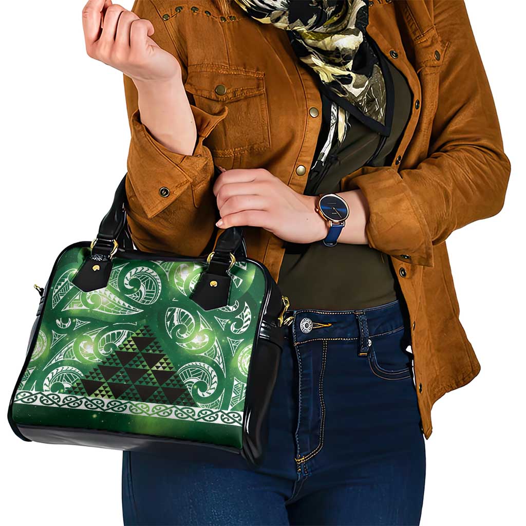 Matariki New Zealand Shoulder Handbag NZ Niho Taniwha Maori New Year Green Galaxy