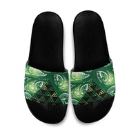 Matariki New Zealand Slide Sandals NZ Niho Taniwha Maori New Year Green Galaxy