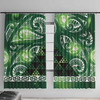 Matariki New Zealand Window Curtain NZ Niho Taniwha Maori New Year Green Galaxy
