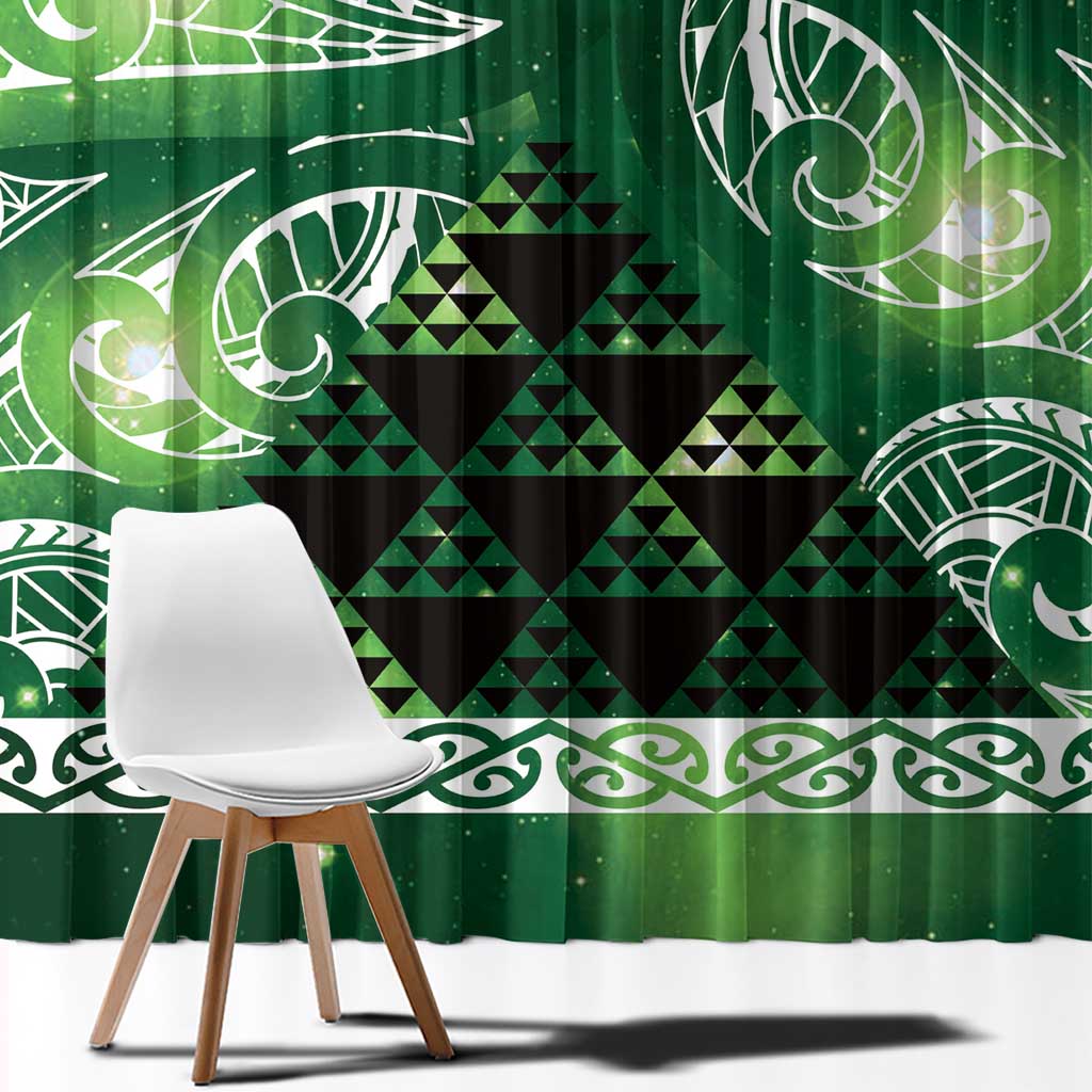 Matariki New Zealand Window Curtain NZ Niho Taniwha Maori New Year Green Galaxy