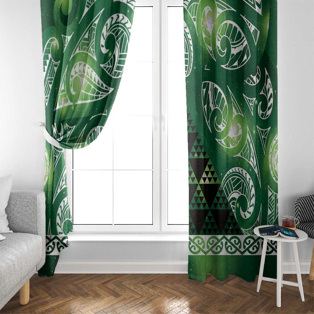 Matariki New Zealand Window Curtain NZ Niho Taniwha Maori New Year Green Galaxy