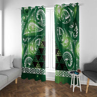 Matariki New Zealand Window Curtain NZ Niho Taniwha Maori New Year Green Galaxy