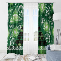 Matariki New Zealand Window Curtain NZ Niho Taniwha Maori New Year Green Galaxy