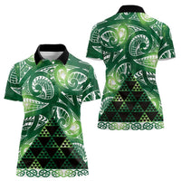 Matariki New Zealand Women Polo Shirt NZ Niho Taniwha Maori New Year Green Galaxy LT14 - Polynesian Pride
