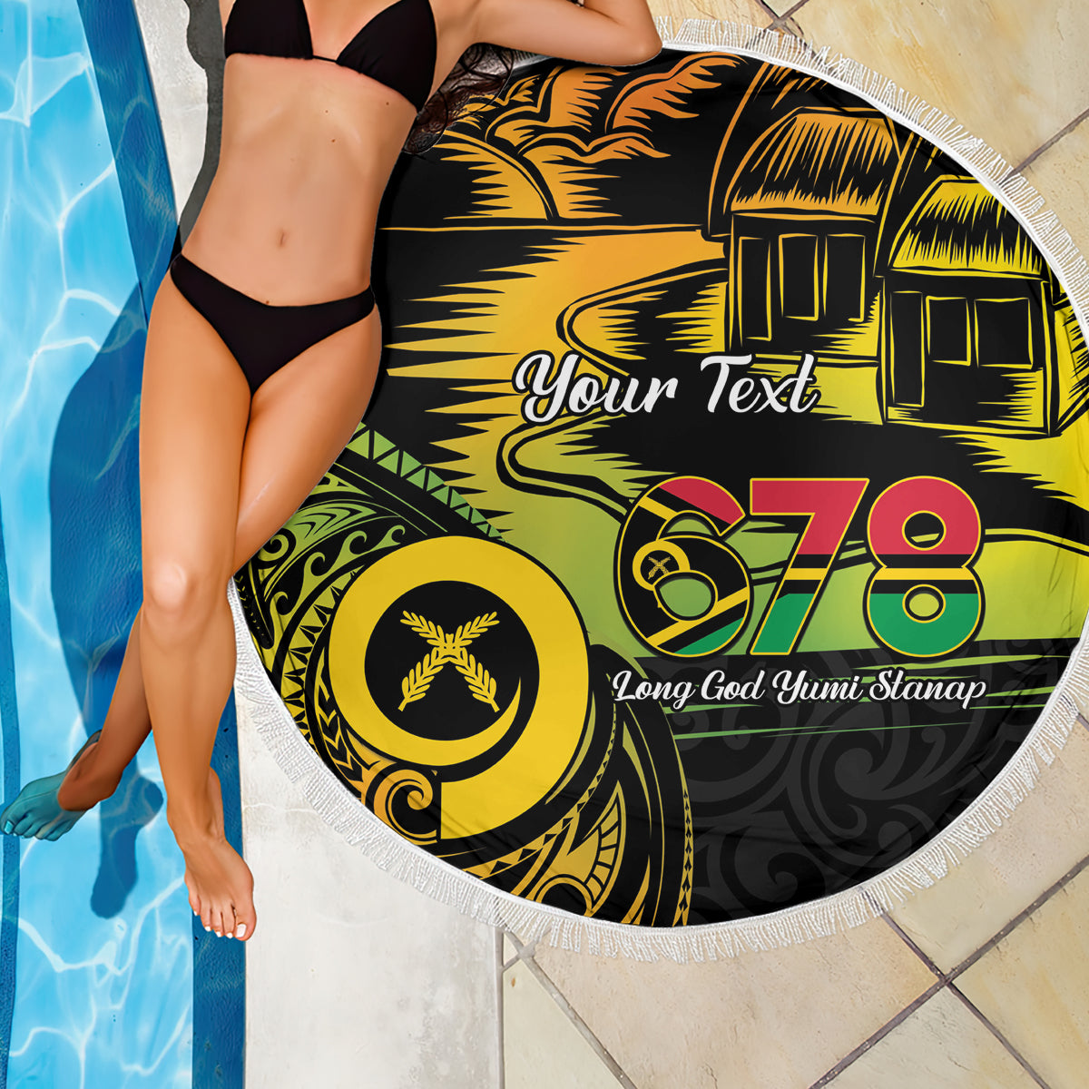 Personalised Vanuatu 678 Beach Blanket Proud To Be A Ni-Van