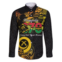 Personalised Vanuatu 678 Family Matching Mermaid Dress and Hawaiian Shirt Proud To Be A Ni-Van LT14 Dad's Shirt - Long Sleeve Black - Polynesian Pride