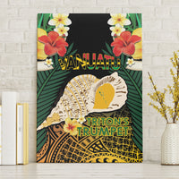Vanuatu Triton's Trumpet Canvas Wall Art Tropical Flowers Vanuatuan Map