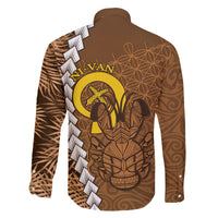 Vanuatu Coconut Crab Family Matching Mermaid Dress and Hawaiian Shirt Ni-Van Tropical Leaves With Sand Drawing Art LT14 - Polynesian Pride