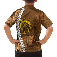 Vanuatu Coconut Crab Family Matching Puletasi and Hawaiian Shirt Ni-Van Tropical Leaves With Sand Drawing Art LT14 - Polynesian Pride