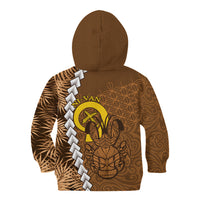 Vanuatu Coconut Crab Kid Hoodie Ni-Van Tropical Leaves With Sand Drawing Art