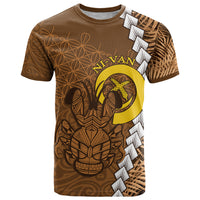 Vanuatu Coconut Crab T Shirt Ni-Van Tropical Leaves With Sand Drawing Art