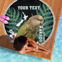 Personalised New Zealand Kakapo Beach Blanket Aotearoa Fern With Manuka
