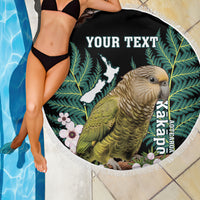 Personalised New Zealand Kakapo Beach Blanket Aotearoa Fern With Manuka