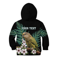Personalised New Zealand Kakapo Kid Hoodie Aotearoa Fern With Manuka