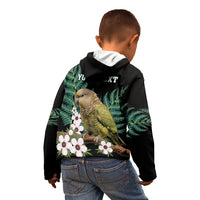 Personalised New Zealand Kakapo Kid Hoodie Aotearoa Fern With Manuka