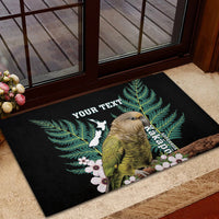 Personalised New Zealand Kakapo Rubber Doormat Aotearoa Fern With Manuka
