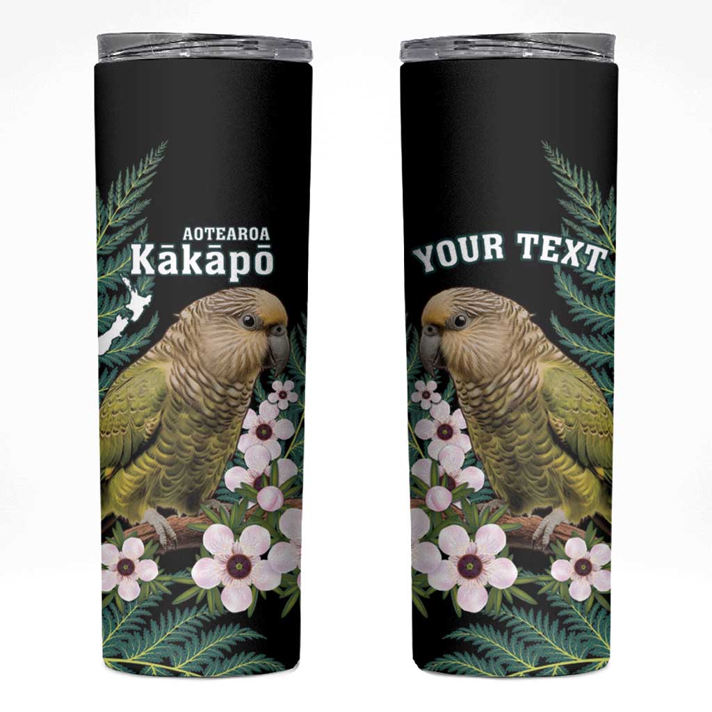 Personalised New Zealand Kakapo Skinny Tumbler Aotearoa Fern With Manuka