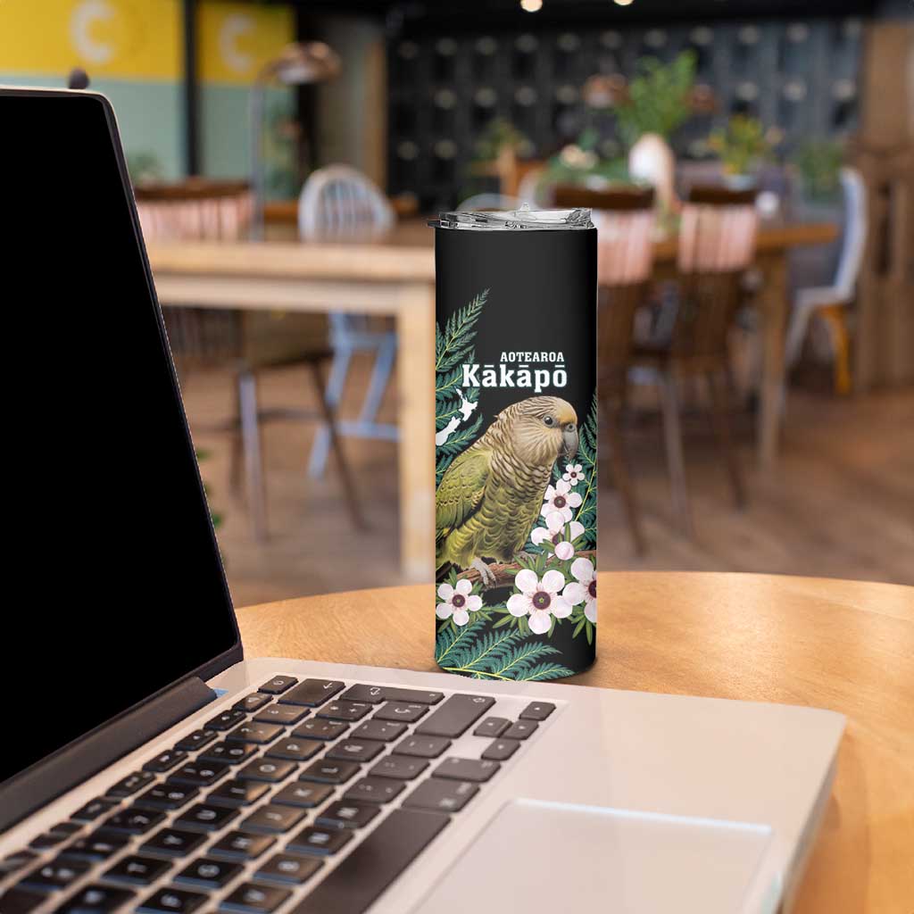 Personalised New Zealand Kakapo Skinny Tumbler Aotearoa Fern With Manuka