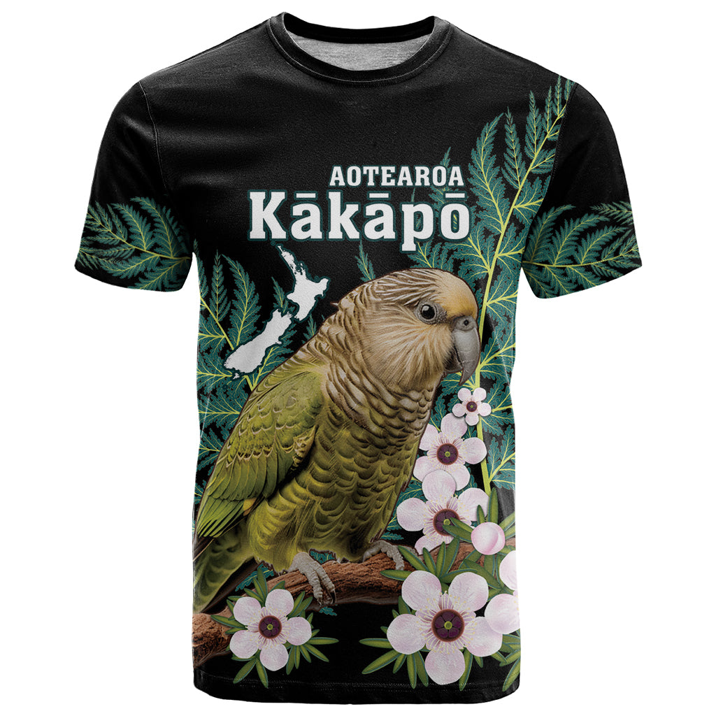 Personalised New Zealand Kakapo T Shirt Aotearoa Fern With Manuka