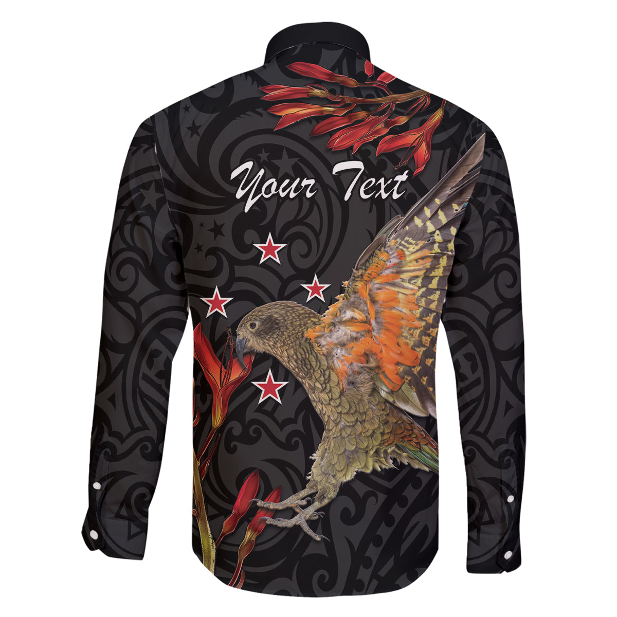 Personalised New Zealand Kea Family Matching Mermaid Dress and Hawaiian Shirt Nestor Notabilis With Harakeke Maori Pattern LT14 - Polynesian Pride