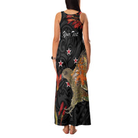 Personalised New Zealand Kea Family Matching Tank Maxi Dress and Hawaiian Shirt Nestor Notabilis With Harakeke Maori Pattern