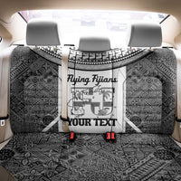 Custom Fiji Tapa Rugby Back Car Seat Cover Flying Fijian Black And White Version