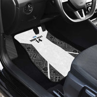 Custom Fiji Tapa Rugby Car Mats Flying Fijian Black And White Version