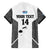 Custom Fiji Tapa Rugby Family Matching Off The Shoulder Long Sleeve Dress and Hawaiian Shirt Flying Fijian Black And White Version