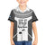 Custom Fiji Tapa Rugby Family Matching Off The Shoulder Long Sleeve Dress and Hawaiian Shirt Flying Fijian Black And White Version