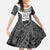 Custom Fiji Tapa Rugby Family Matching Tank Maxi Dress and Hawaiian Shirt Flying Fijian Black And White Version