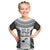 Custom Fiji Tapa Rugby Kid T Shirt Flying Fijian Black And White Version
