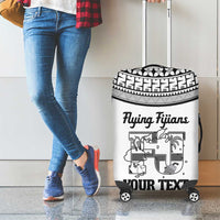 Custom Fiji Tapa Rugby Luggage Cover Flying Fijian Black And White Version